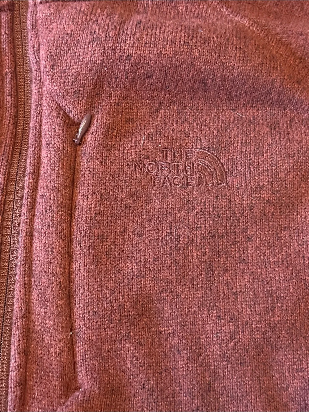 The North Face Men's Zip-Up Knit & Fleece Jacket Heathered Burgundy Athleisure